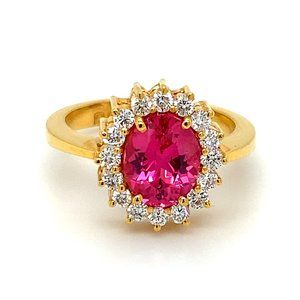Certified Mahenge Spinel 2.05ct Diamonds 22K Ring